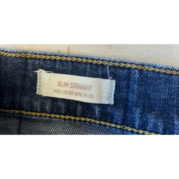Hollister Men’s Epic Flex Slim Straight Jeans 33x32 Blue Stretch - Picture 8 of 9